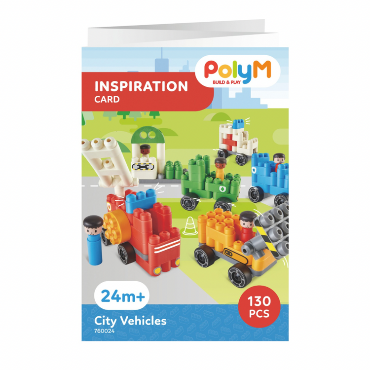 PolyM City Vehicles - building blocks for 24 months + CHEZA PLUS