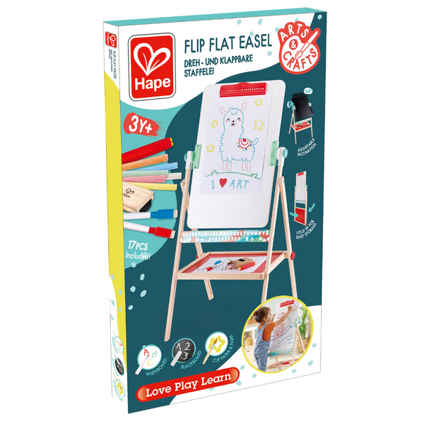 Hape Flip Flat Easel Foldable Double-Sided Free Standing Blackboard & Whiteboard With Chalks, Markers Age 3 years & above CHEZA PLUS, easel for kids Kenya, painting kit, magnet board, black board, arts & crafts for kids in Kenya