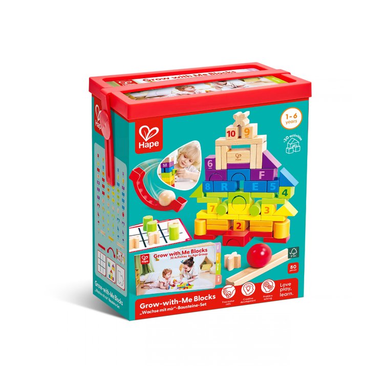 Hape Grow-with-Me Blocks – 80-Piece Building Set CHEZA PLUS