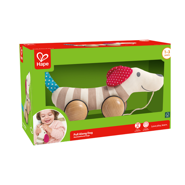 Pull Along Dog CHEZA PLUS, pull toy, wooden toy, hape toys in kenya, pull puppy, toys for 12 months kids, toddler toys, push and pull toys