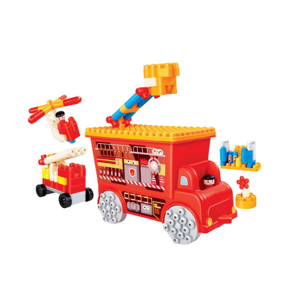 Fire Rescue Truck PolyM, building blocks in Kenya, blocks and construction, fire truck, German toy, toy for boys, toy for girls, educational toys in Kenya, building bricks kids