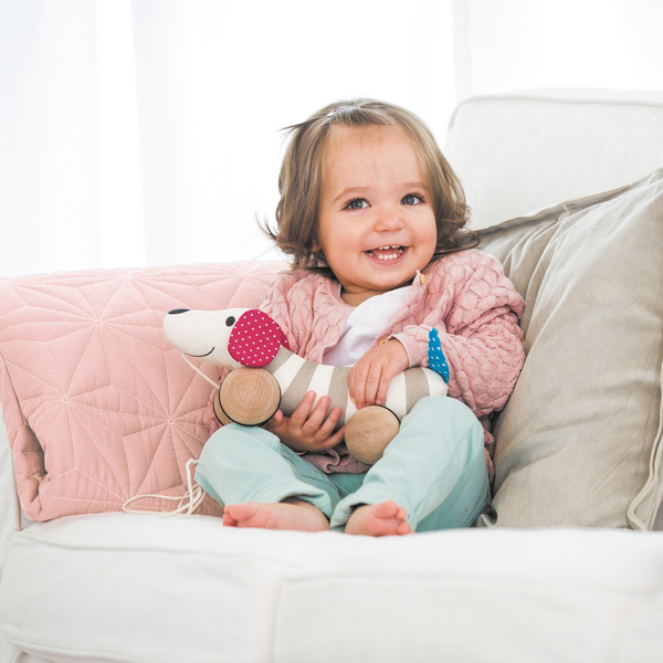 Pull Along Dog CHEZA PLUS, pull toy, wooden toy, hape toys in kenya, pull puppy, toys for 12 months kids, toddler toys, push and pull toys