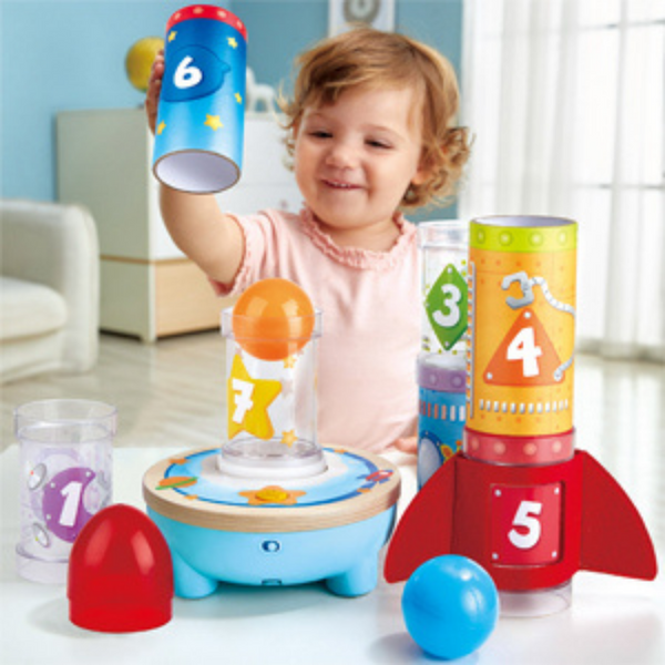 hape early fine motor skills language development imagination girls boys kids toddlers toddler toy toys rocket space science recognition skills balls flying nasa toy child safe playtime pretend play roleplay kid child children baby babies 24 months