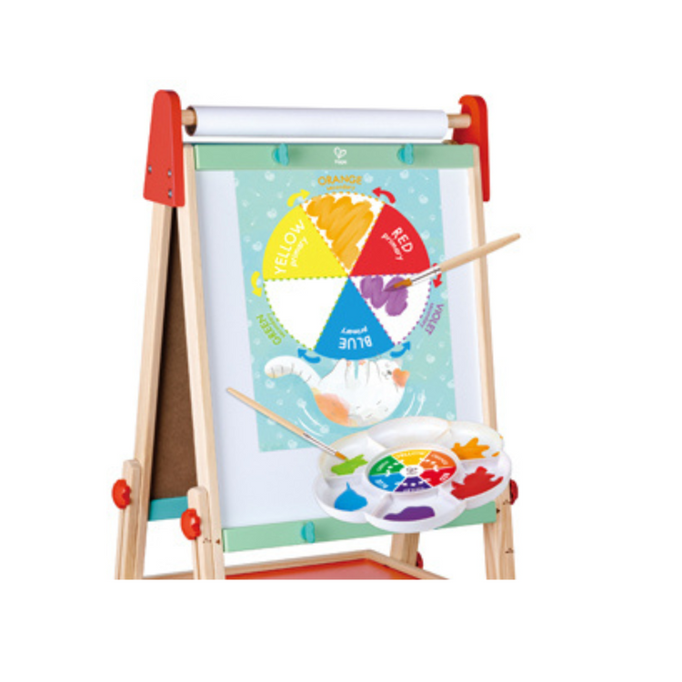 art hape kid kids paint painting brush kit supplies set children childrens child toddler development creative creativity imagination activity activities birthday gift toy color non toxic non-toxic safe washable paints colors mix wheel