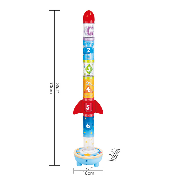 hape early fine motor skills language development imagination girls boys kids toddlers toddler toy toys rocket space science recognition skills balls flying nasa toy child safe playtime pretend play roleplay kid child children baby babies 24 months