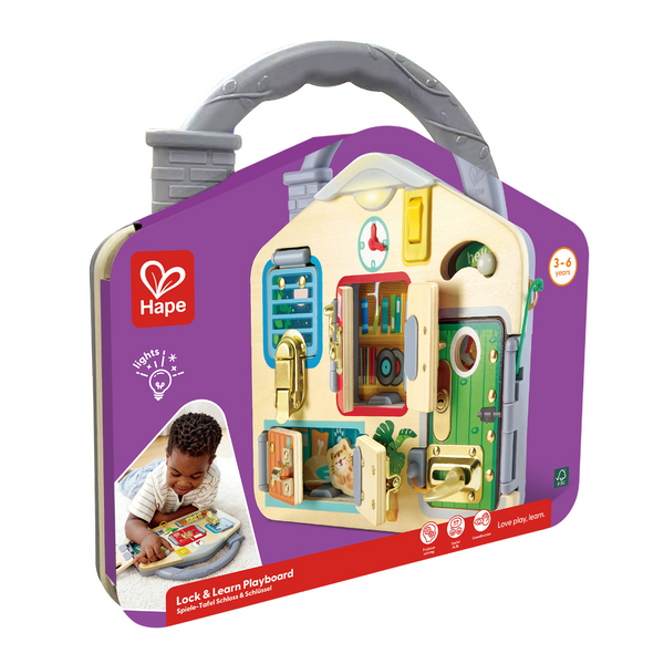 Hape Lock & Learn Playboard, educational wooden toys Kenya, wooden toys, Montessori inspired toys, toys in Nairobi, online kids shop, lock and learn board, role platy toy, best toys in nairobi