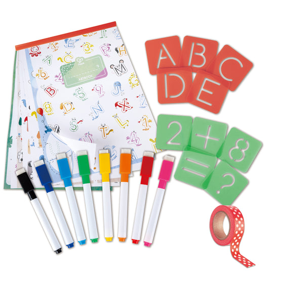 Letters and Numbers Tracing Set with Stencils, Markers, and Activity Album – Preschool Learning Toy Kenya