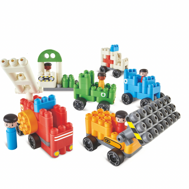 PolyM City Vehicles - building blocks for 24 months + CHEZA PLUS