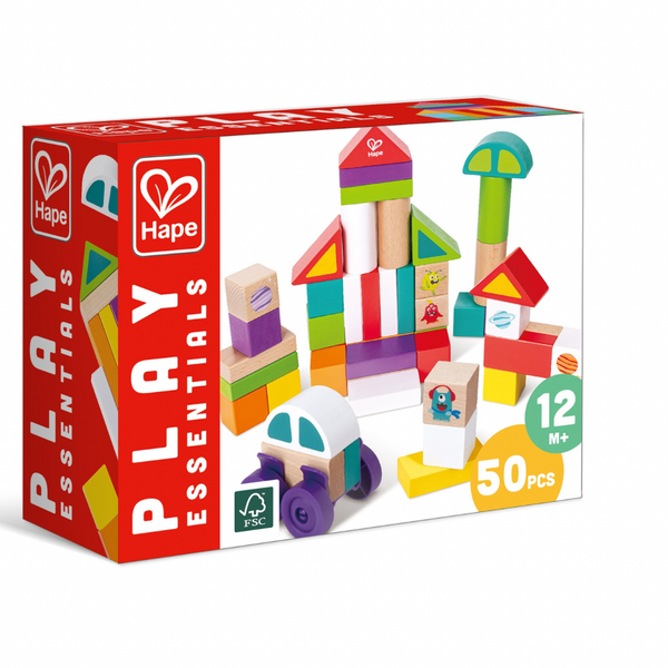 Eco-friendly packaging of the Hape Space Monster Stacking Blocks available in Kenya