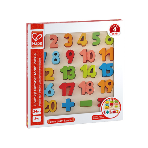 Chunky Alphabet Puzzle CHEZA PLUS, Hape toys, wooden educational toys, wooden number puzzle