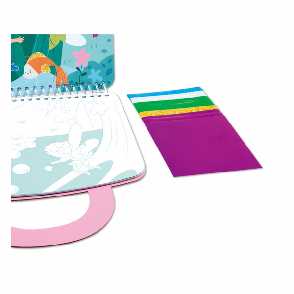 Hape Enchanted Travel Foil Art Kit – colorful children’s craft set with foil sheets and templates, available at Cheza Plus Kenya.