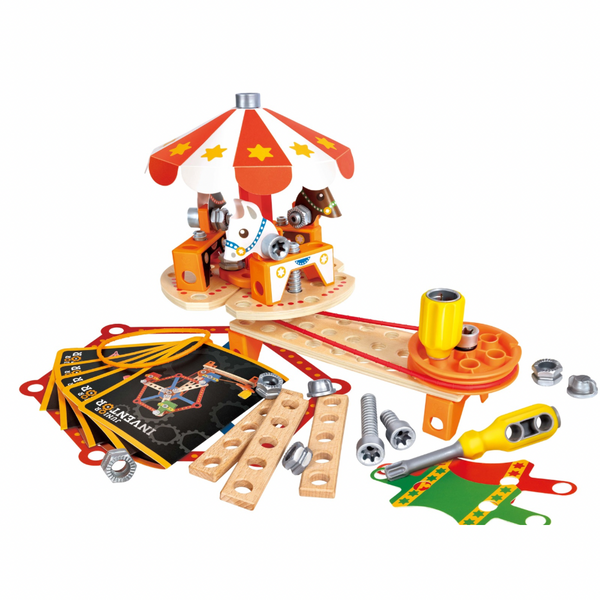 Hape Carnival Builder Set wooden construction toy – creative STEM play in Kenya, cheza plus