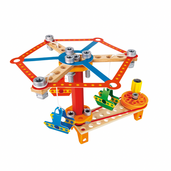 Completed toy ferris wheel from Hape Carnival Builder Set – educational STEM toy Kenya