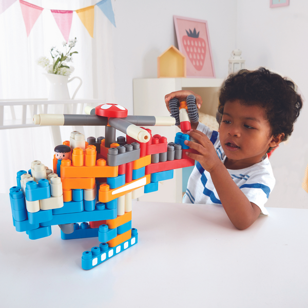City Airport Building Blocks Cheza Plus, building blocks Kenya, safe blocks kids, construction toy, Hape toys, German toys, made in Germany, Montessori blocks, Montessori education, home schooling toys, online shop for kids in kenya, airplane toy