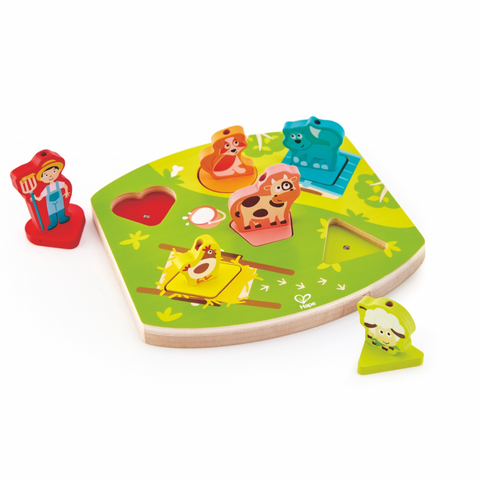 Hape Farmyard Sound Puzzle – Wooden Animal Sound Puzzle for Kids (18M+) CHEZA PLUS