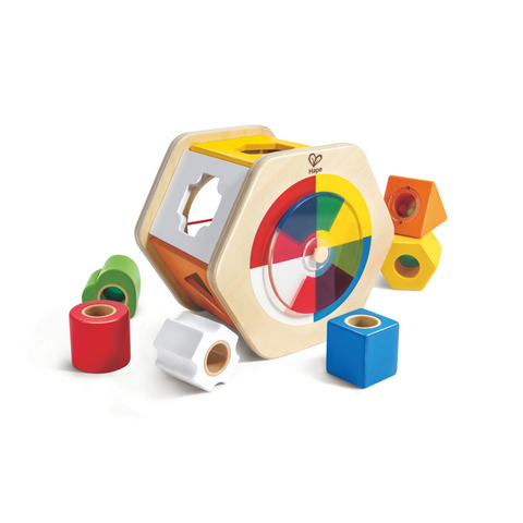 Shape sorter, wooden shape sorter, Hape toys, Wooden toys kenya, educational toys kenya, Montessori toys kenya, toys for 12 months, toys for  1 year old