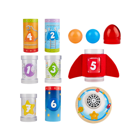 hape early fine motor skills language development imagination girls boys kids toddlers toddler toy toys rocket space science recognition skills balls flying nasa toy child safe playtime pretend play roleplay kid child children baby babies 24 months 
