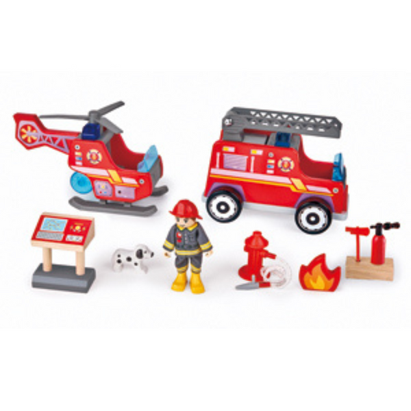 Fire station wooden toy Hape Cheza Plus