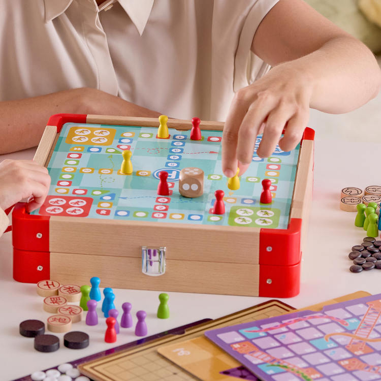 Hape 22 Classic Games Collection – 251-Piece Family Game Set CHEZA PLUS