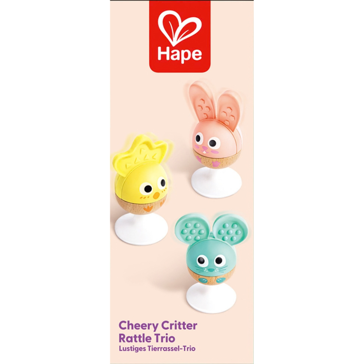 Hape Cheery Critter Rattle Trio - baby rattle toy CHEZA PLUS