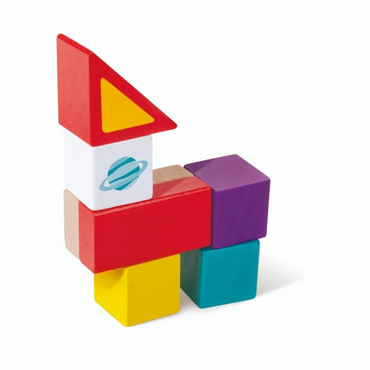 Hape blocks, showing the different playful designs