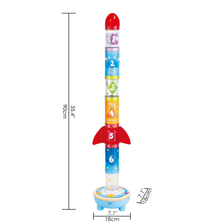 hape early fine motor skills language development imagination girls boys kids toddlers toddler toy toys rocket space science recognition skills balls flying nasa toy child safe playtime pretend play roleplay kid child children baby babies 24 months