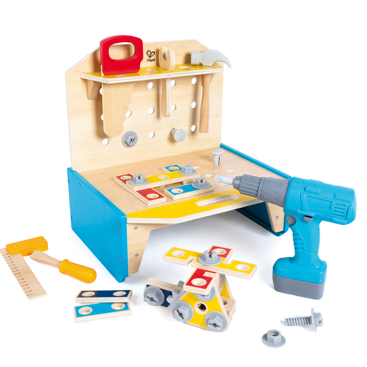 Little Engineer's Workbench Hape, Hape Work bench for kids, educational wooden toys kenya, toys in Kenya, construction toys, durable german toys, kids tool box