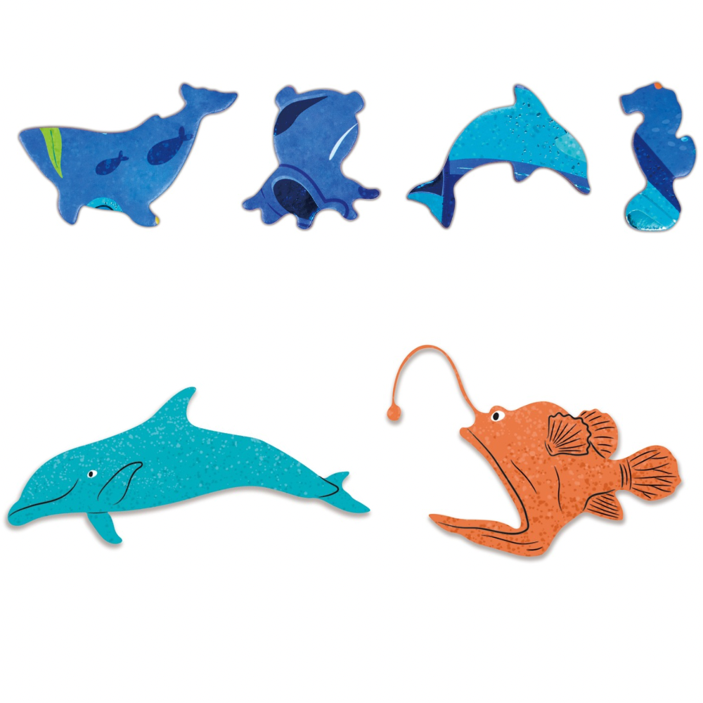 Hape Whale Shimmer Floor Puzzle - educational puzzle for ages 8 Years + CHEZA PLUS