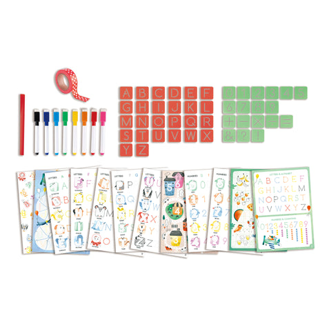 Letters and Numbers Tracing Set with Stencils, Markers, and Activity Album – Preschool Learning Toy Kenya