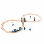 Passenger Train Set Hape, Hape Passenger Train Set E3729 – Complete wooden train toy set with tracks, train, and accessories for kids
