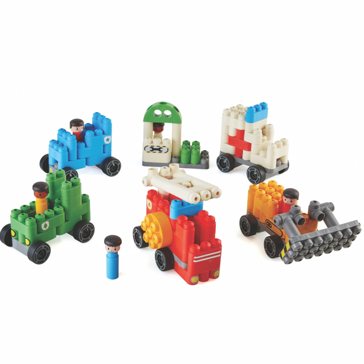 PolyM City Vehicles - building blocks for 24 months + CHEZA PLUS