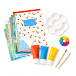 Step-by-step guide showing how the Hape Colour Mix Painting Set teaches children to mix primary colours, paint fun illustrations and complete colourful activity sheets. Educational art kit for children aged 4+.