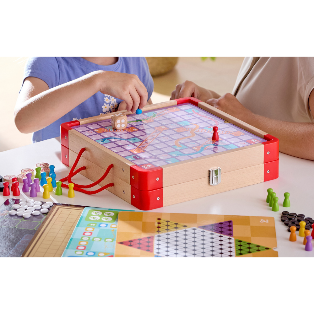 Hape 22 Classic Games Collection – 251-Piece Family Game Set CHEZA PLUS