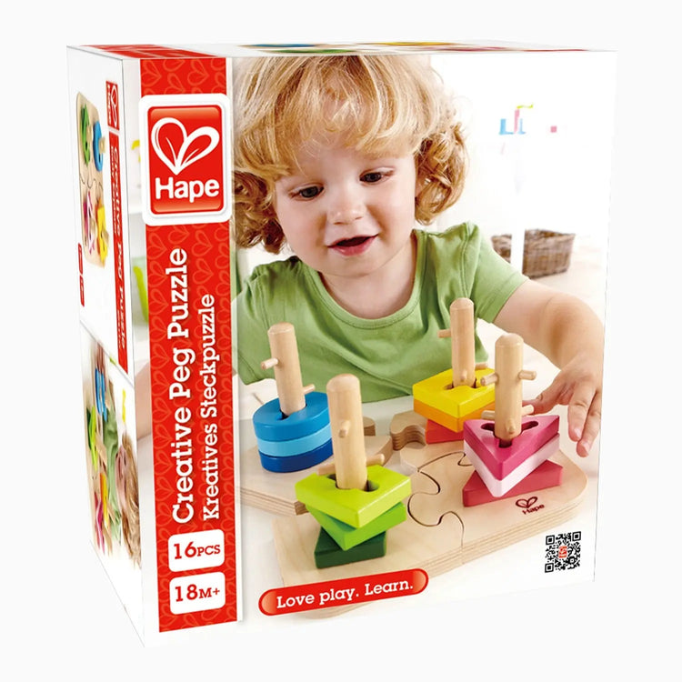 Hape Creative Peg Puzzle – Educational Fine Motor Skills Toy (18+ Months)