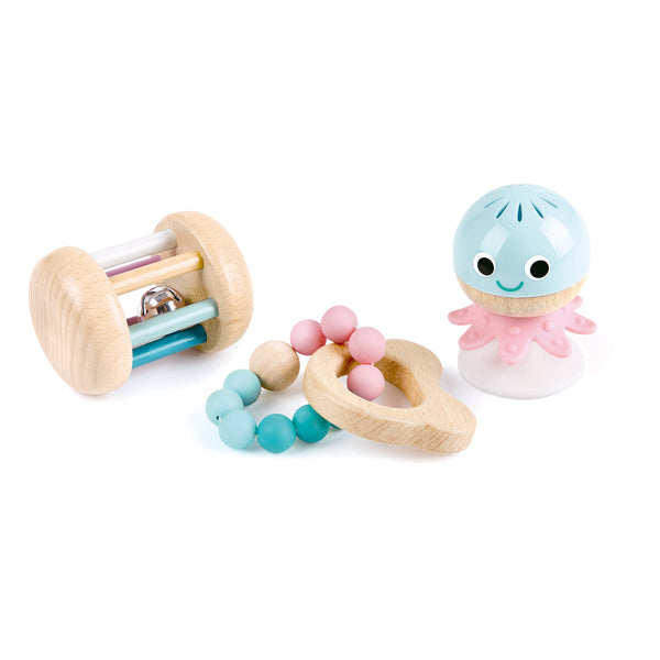 Baby-to-Toddler Sensory Gift Set rattle teether Cheza Plus