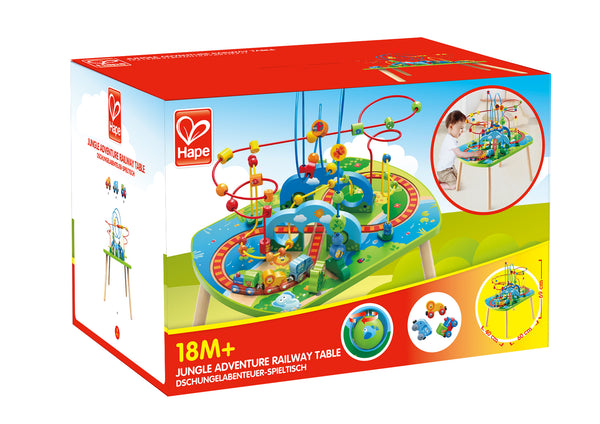 kids play table furniture for hape railway wooden childrens children with accessories jungle themed africa group activity center activity cube bead puzzle maze toddler toy set educational learning fun development 1 2 3 4 5 year olds boys boy girls girl