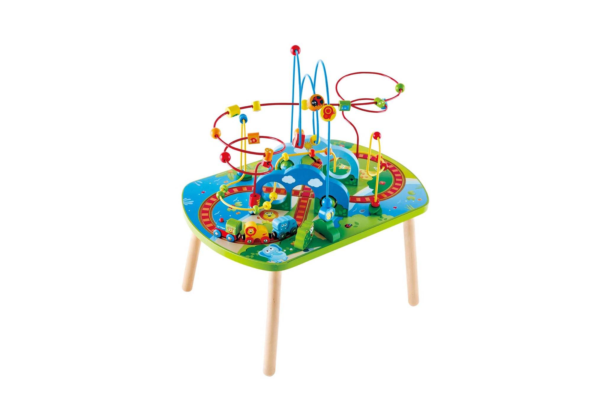 kids play table furniture for hape railway wooden childrens children with accessories jungle themed africa group activity center activity cube bead puzzle maze toddler toy set educational learning fun development 1 2 3 4 5 year olds boys boy girls girl