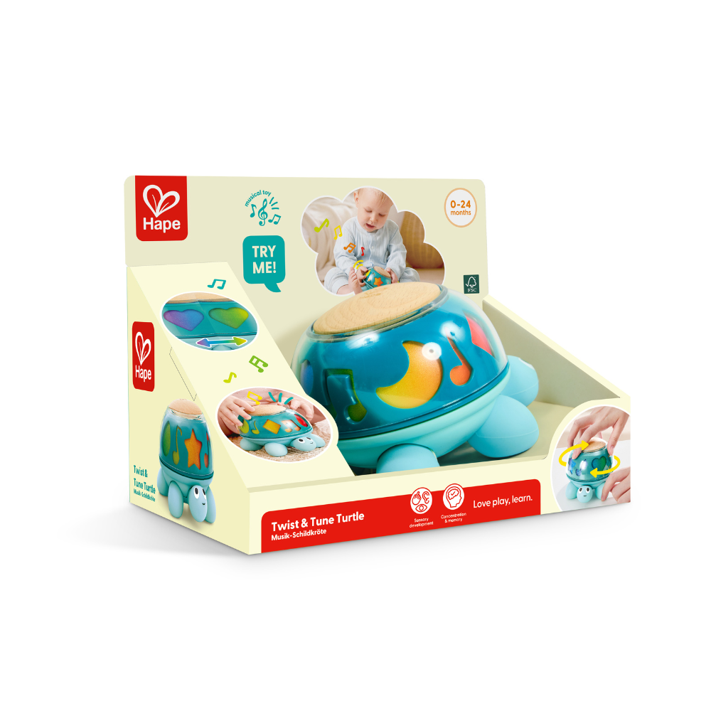 Hape Twist & Tune Turtle – Musical Sensory Toy for Babies CHEZA PLUS