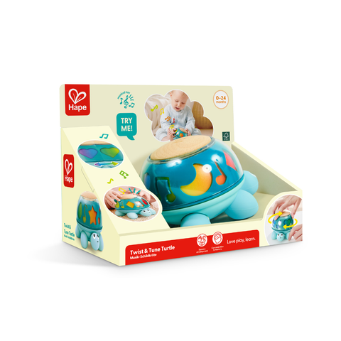 Hape Twist & Tune Turtle – Musical Sensory Toy for Babies CHEZA PLUS