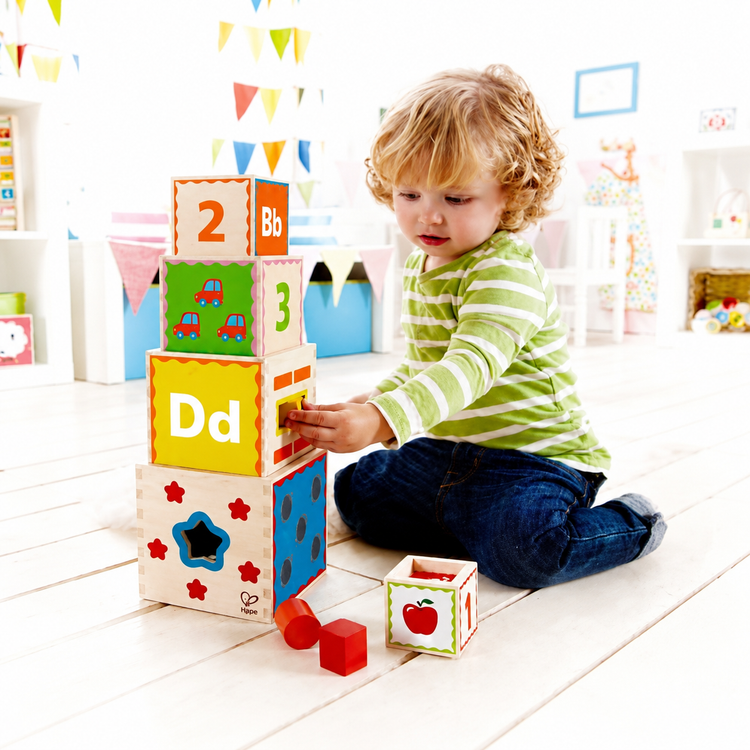 Hape Pyramid of Play Wooden Activity Toy for Babies | Cheza Plus Kenya Hape