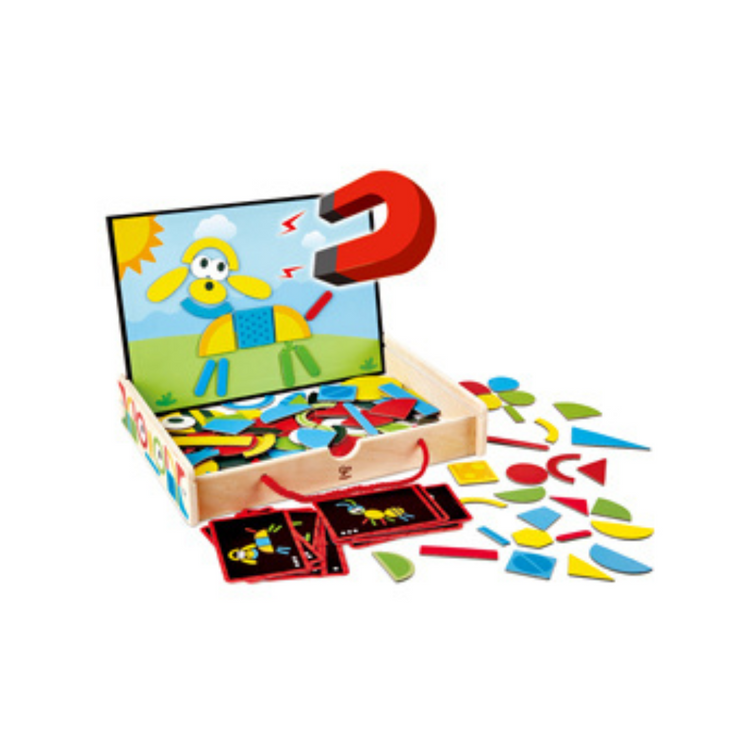 Wooden magnetic art puzzle toy for preschool learning Kenya aged 3 years stem geometry toys travel