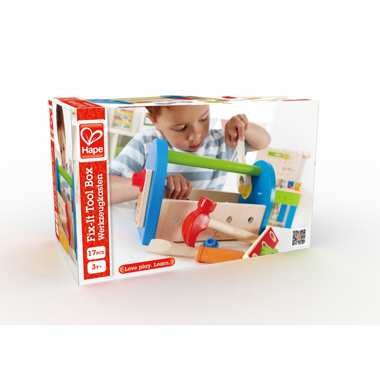 Hape wooden tool box packaging 