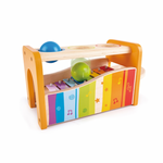 Hape Pound and Tap Bench xylophone keyboard pulled out for solo play – fun musical toy from Cheza Plus Nairobi.