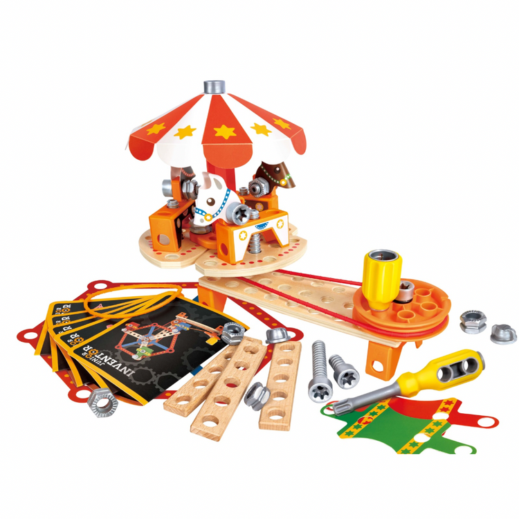 Hape Carnival Builder Set wooden construction toy – creative STEM play in Kenya, cheza plus 