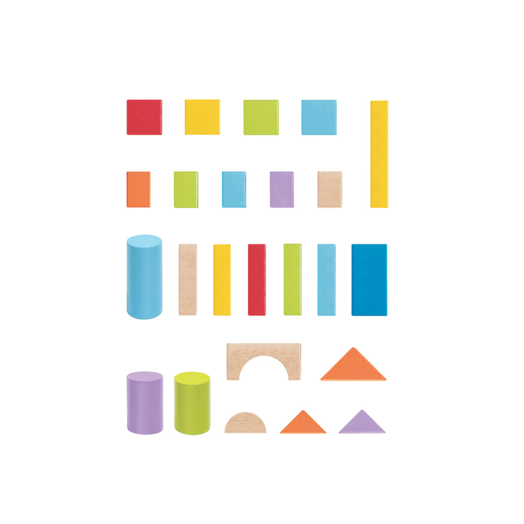 Assorted shapes in Hape wooden block set – stacking & sorting toy Kenya