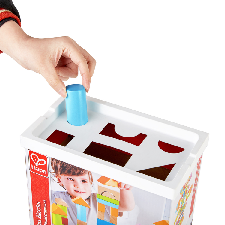 Storage box with lid for Hape beech blocks – organised play Kenya