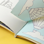 Close up of colouring book from Flower Monaco art set