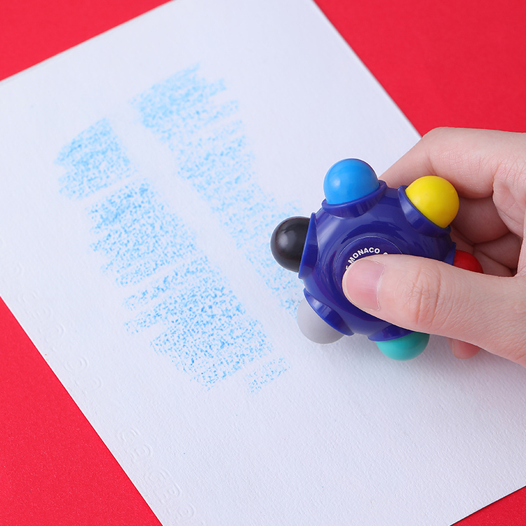 Close up of small crayons easy grip for kids