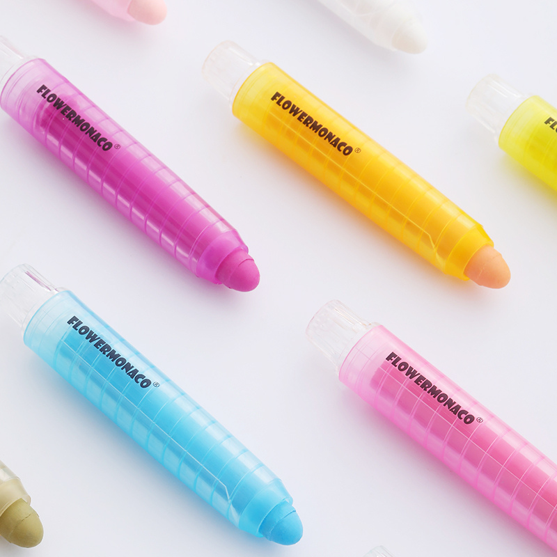 Close up of Flower Monaco bath crayons set