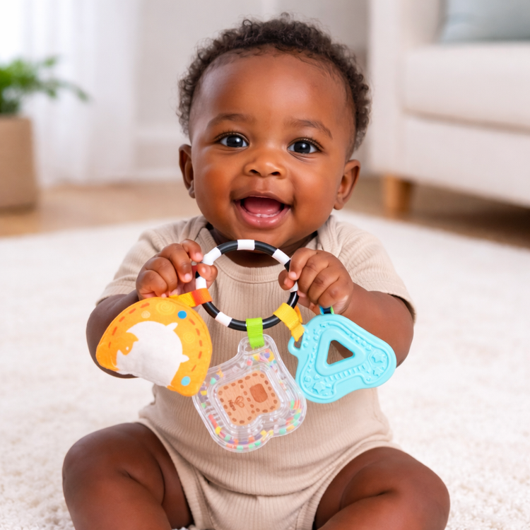 Child playing with alphabet learning toy in Nairobi